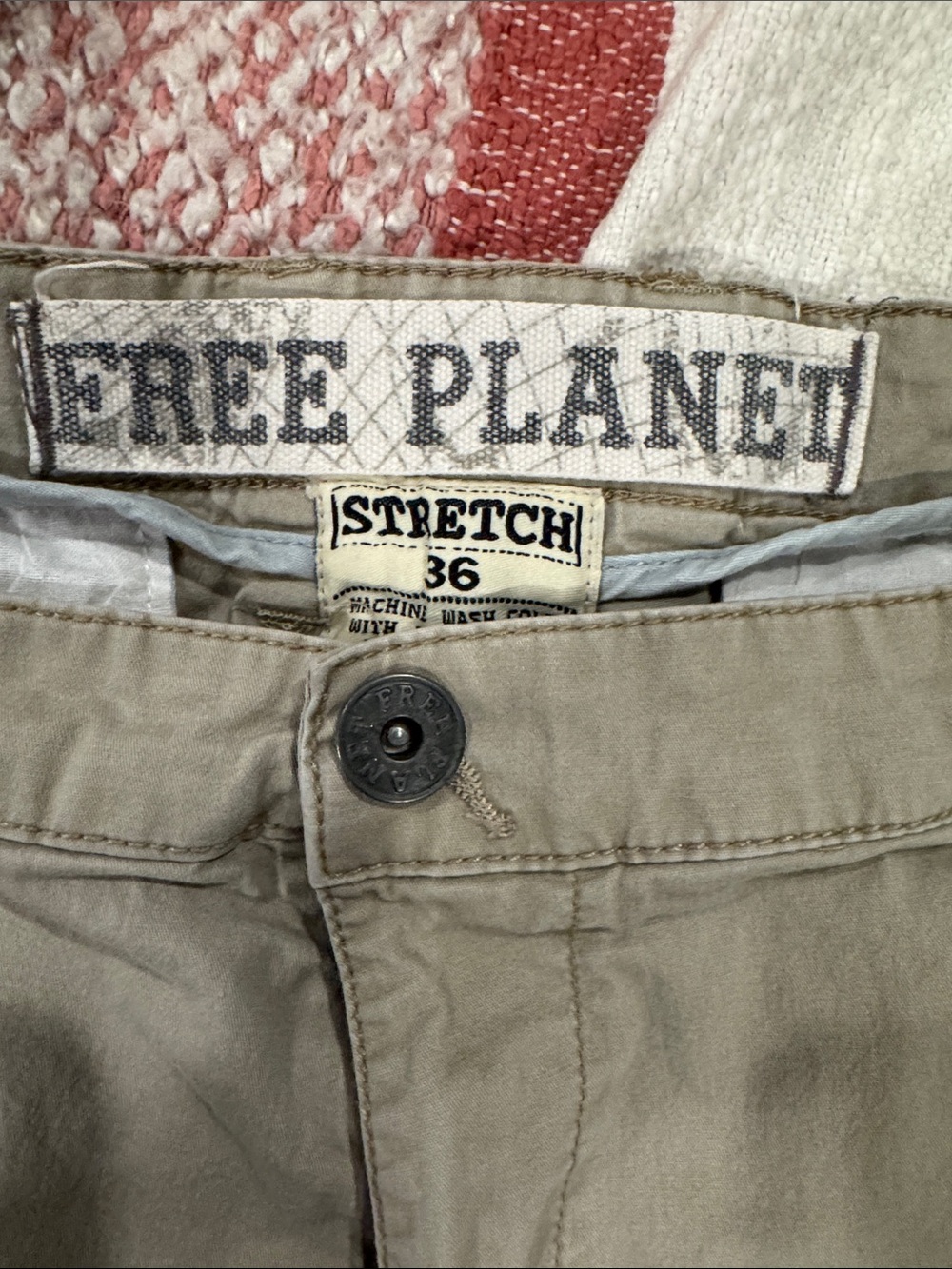 Free Planet Men's Stretch Pants in Light Khaki